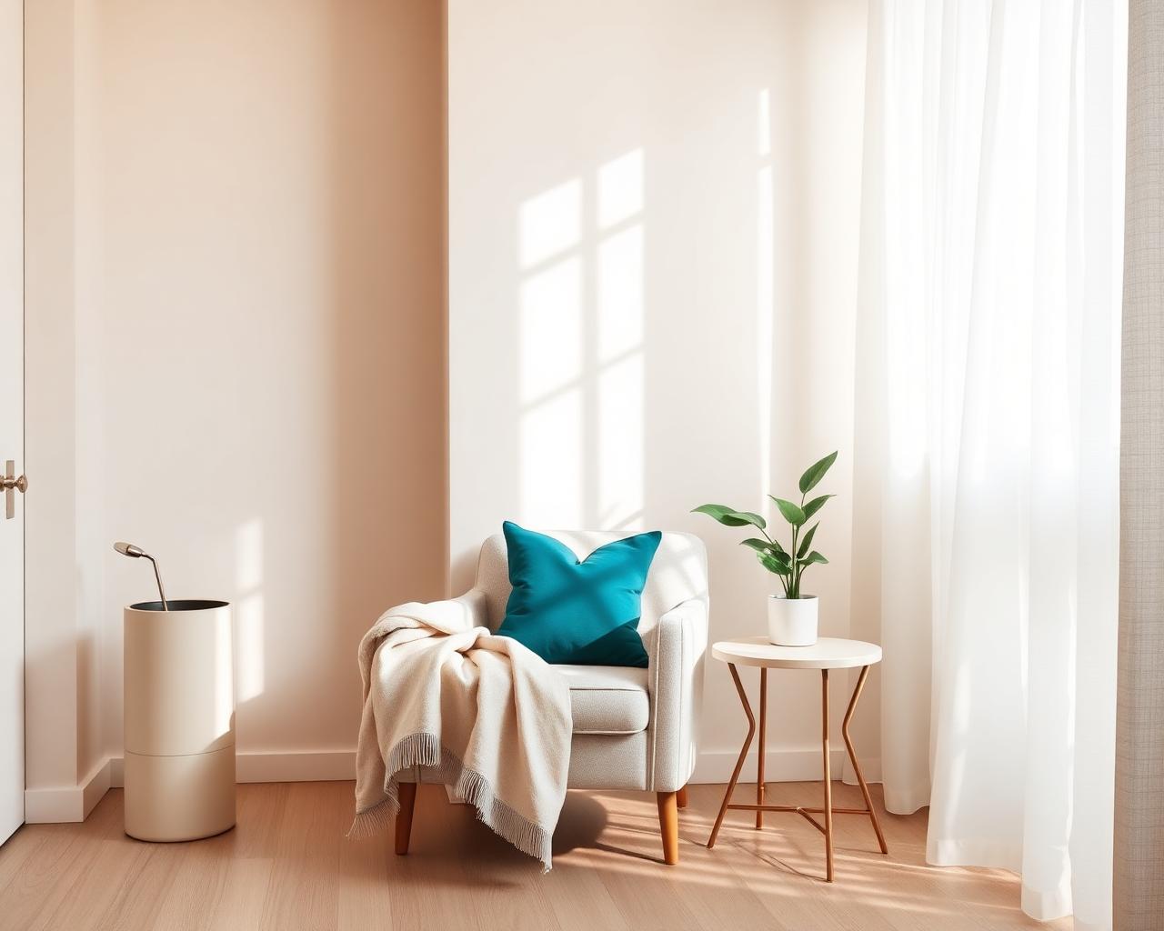 A softly lit, welcoming therapy space with warm natural light